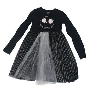 DISNEY Nightmare Before Christmas Jack Skellington Long Sleeve Black Dress Small